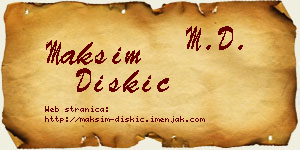 Maksim Diskić vizit kartica